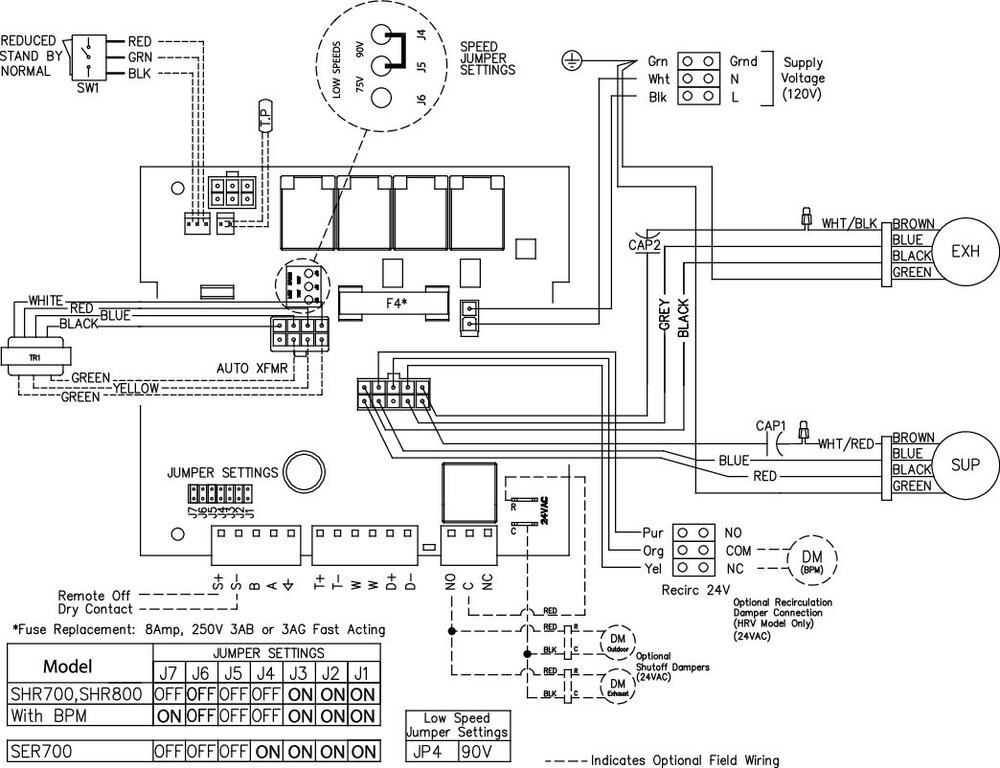 Images Wiring - SHR 800 Heat Rec Ventilator - Fantech