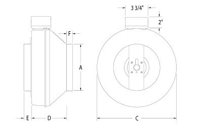 Images Dimensions - PB270HV-2 Bath Fan w/ 1x Hal - Fantech